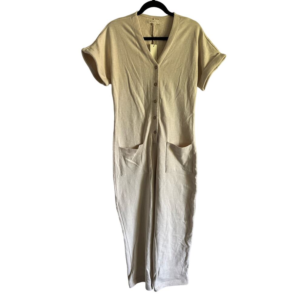 NWT ROOLEE French Terry Knit Jumpsuit in Cream/Oatmeal Size Small